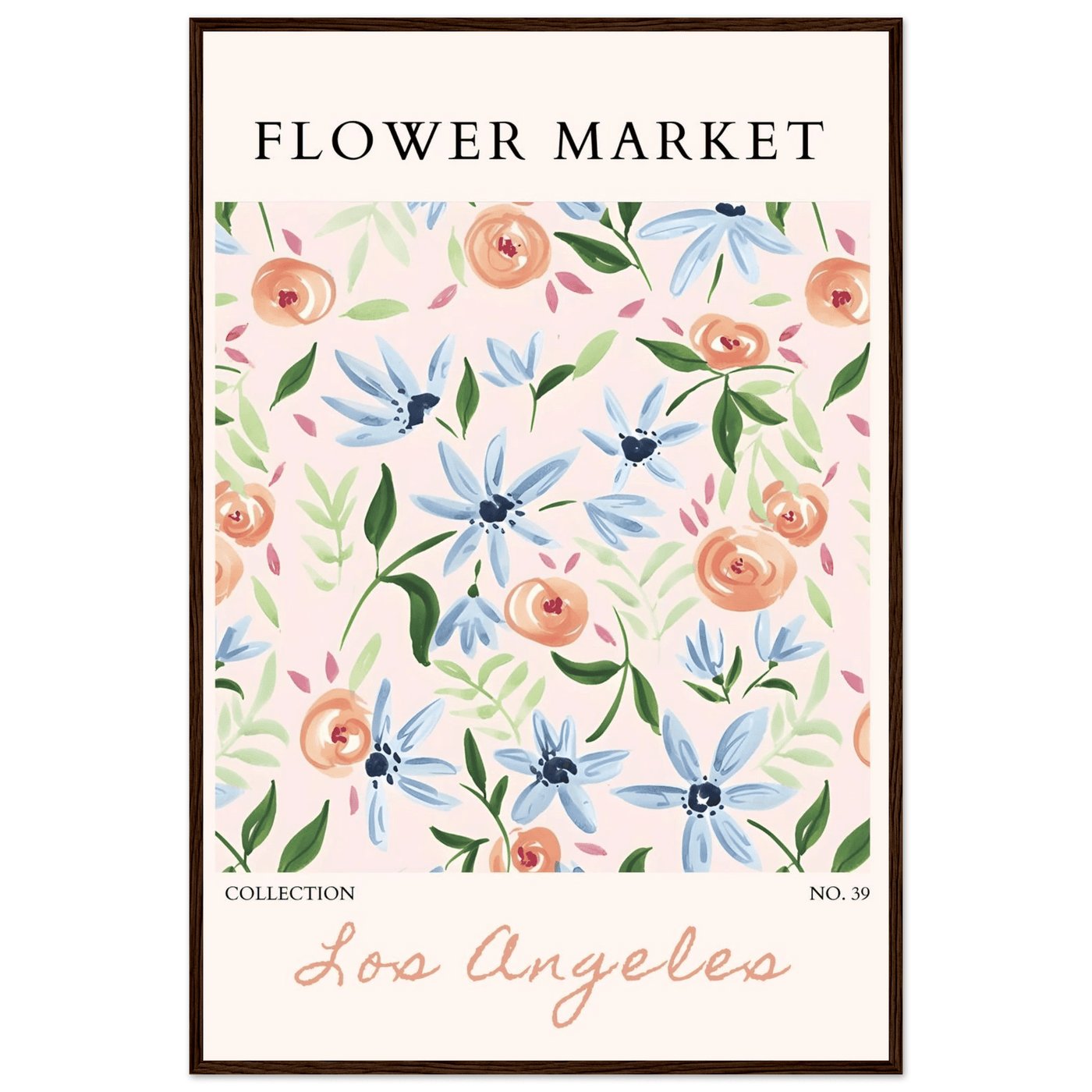 Abstract Floral Framed Poster – Pastel Blossom & Leaf Art Prints | Ready-to-Hang Wall Decor - Vibrantwalls