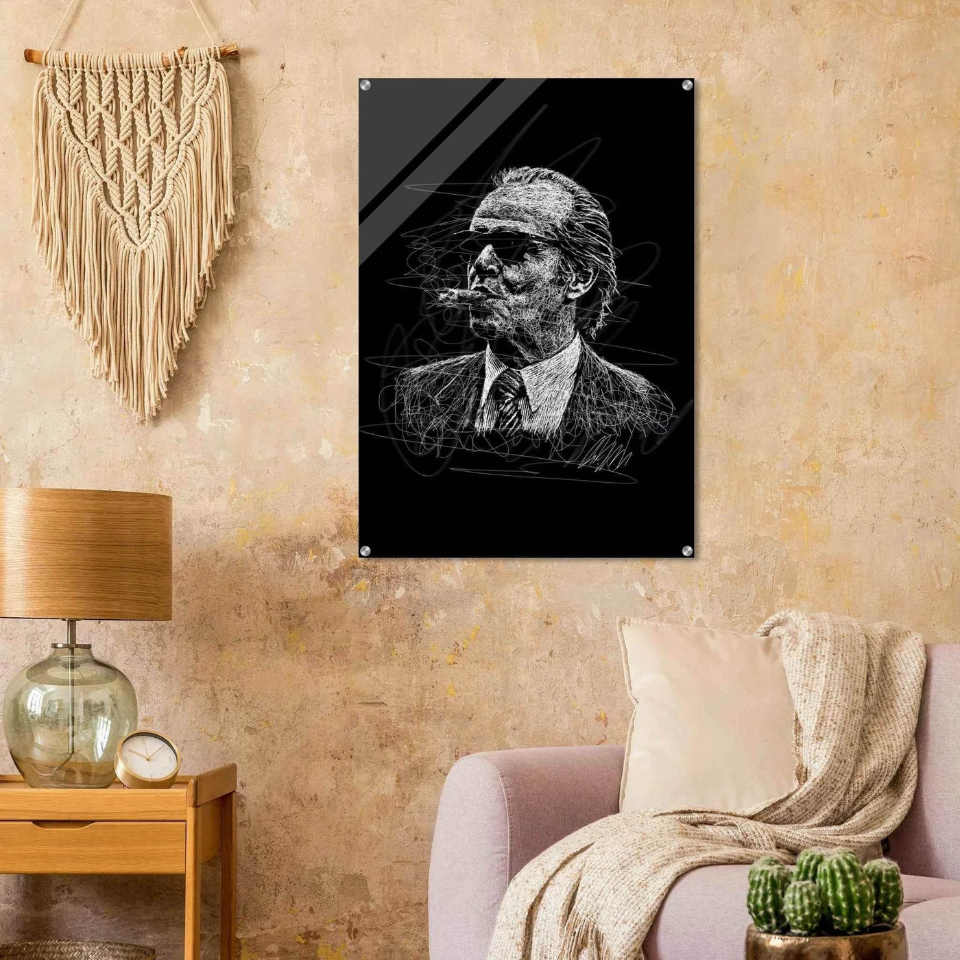 Iconic Al Pacino 'Scarface' Scribble Art Acrylic Print – Vibrant, Modern, Durable Wall Decor - Vibrantwalls