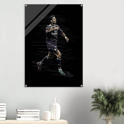Cristiano Ronaldo Abstract Art Acrylic Print – Dynamic, Glossy, Modern Wall Decor in Various Sizes - Vibrantwalls