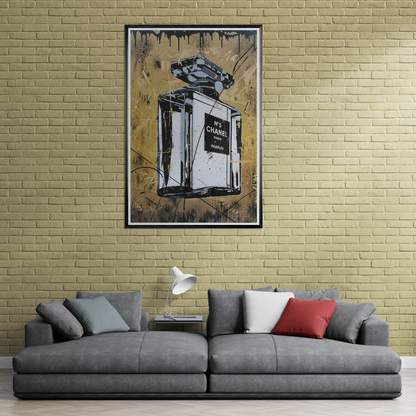 Abstract Chanel N°5 Art Print - Luxury Perfume Wall Art in Premium Mounted Frame - Vibrantwalls