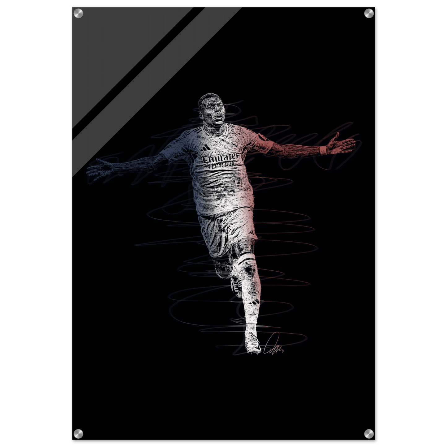 Kylian Mbappé Wall Art Acrylic Print – Dynamic Modern Football Artwork in Various Sizes - Vibrantwalls