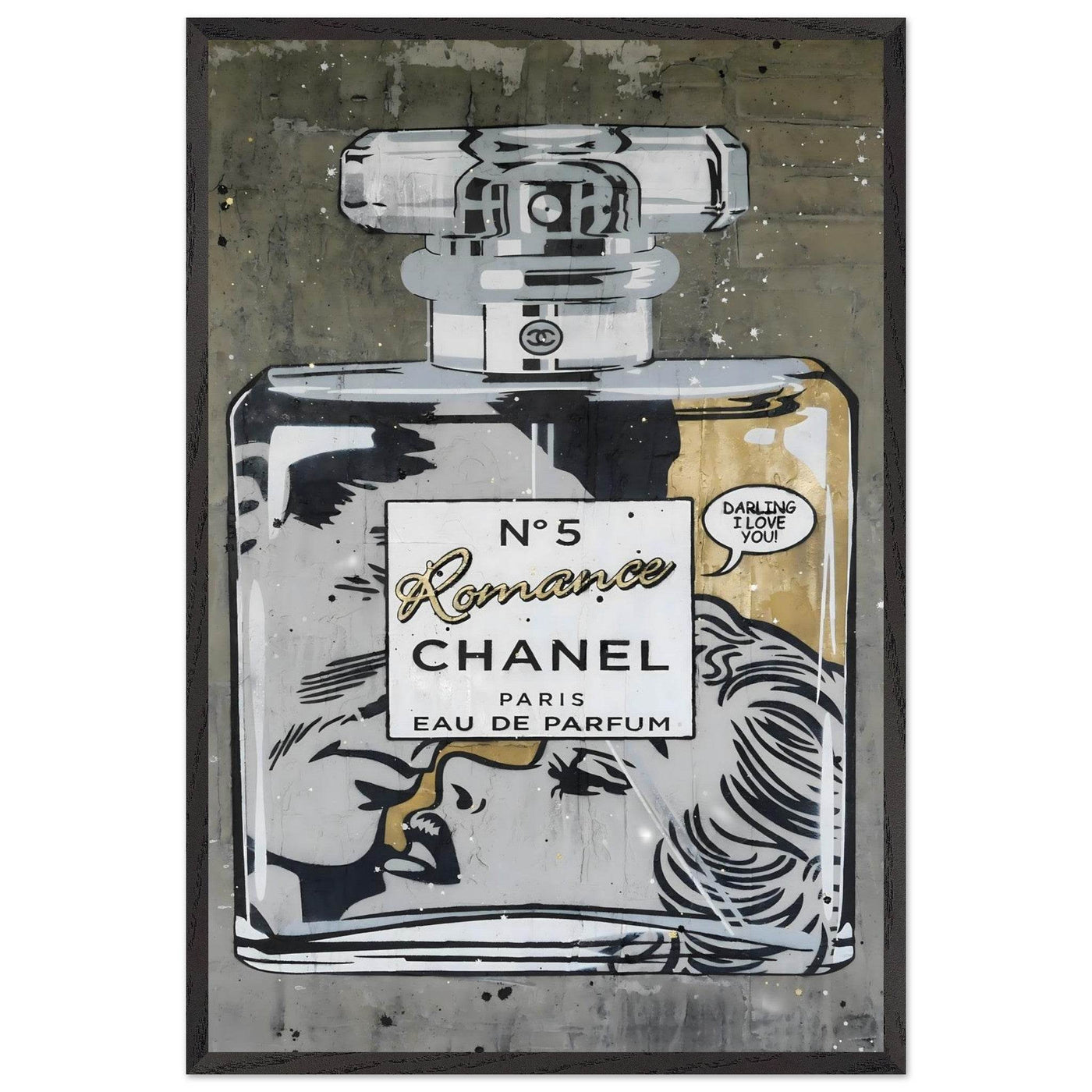 Chanel No. 5 Pop Art Print: Iconic Perfume Art with a Comic Twist, Framed in Your Choice of Style - Vibrantwalls