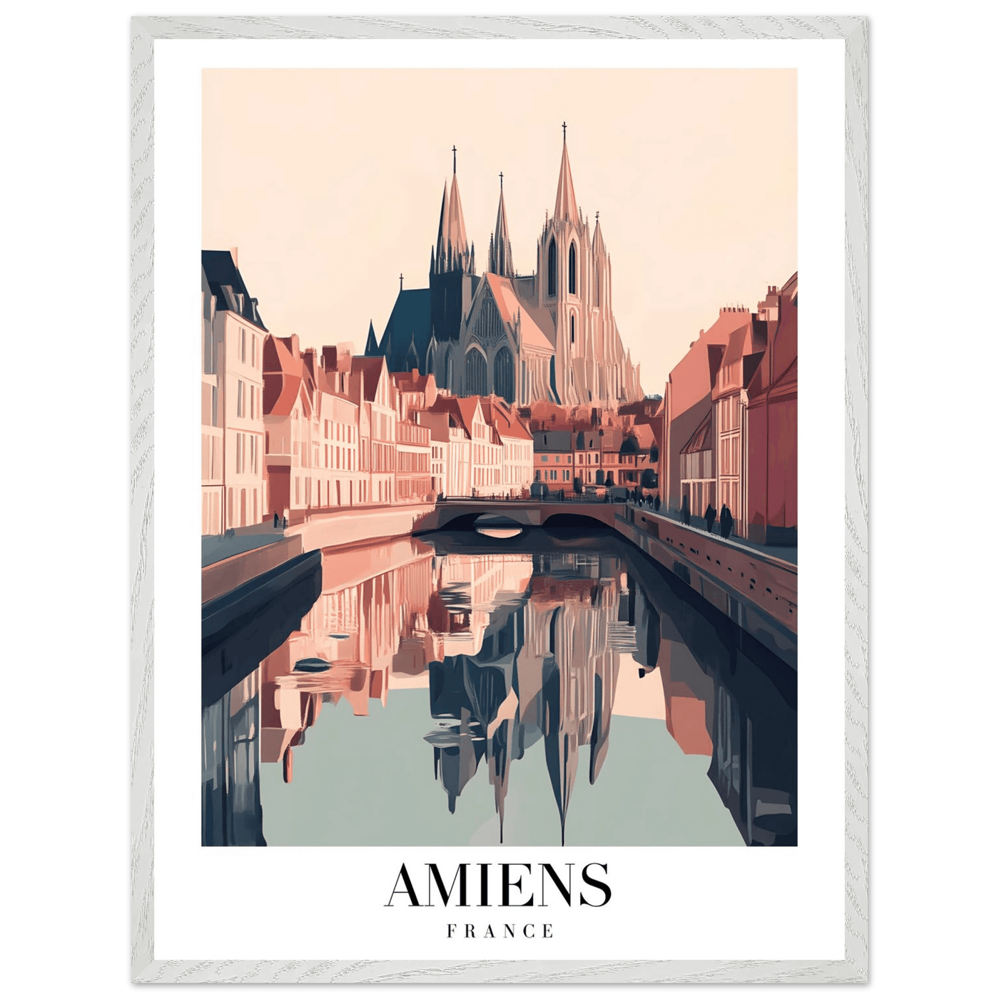Amiens France Framed Poster – Vintage Travel Wall Art with Wooden Frame - Vibrantwalls