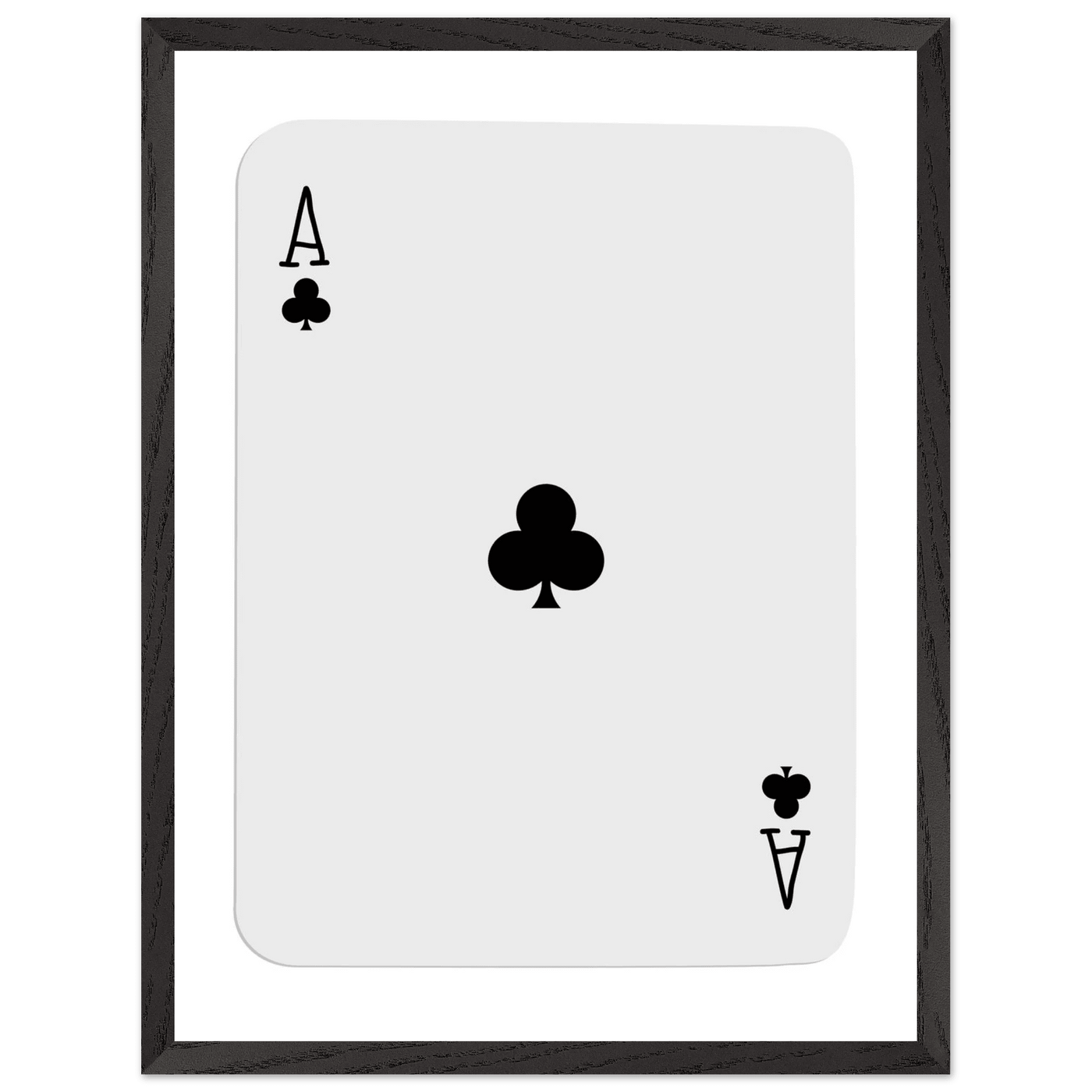Ace of Clubs Poker Card Print - Elegant Framed Wall Art, Eco-Friendly Wood Frame & Multiple Sizes - Vibrantwalls