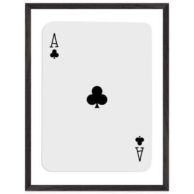 Ace of Clubs Poker Card Print - Elegant Framed Wall Art, Eco-Friendly Wood Frame & Multiple Sizes - Vibrantwalls