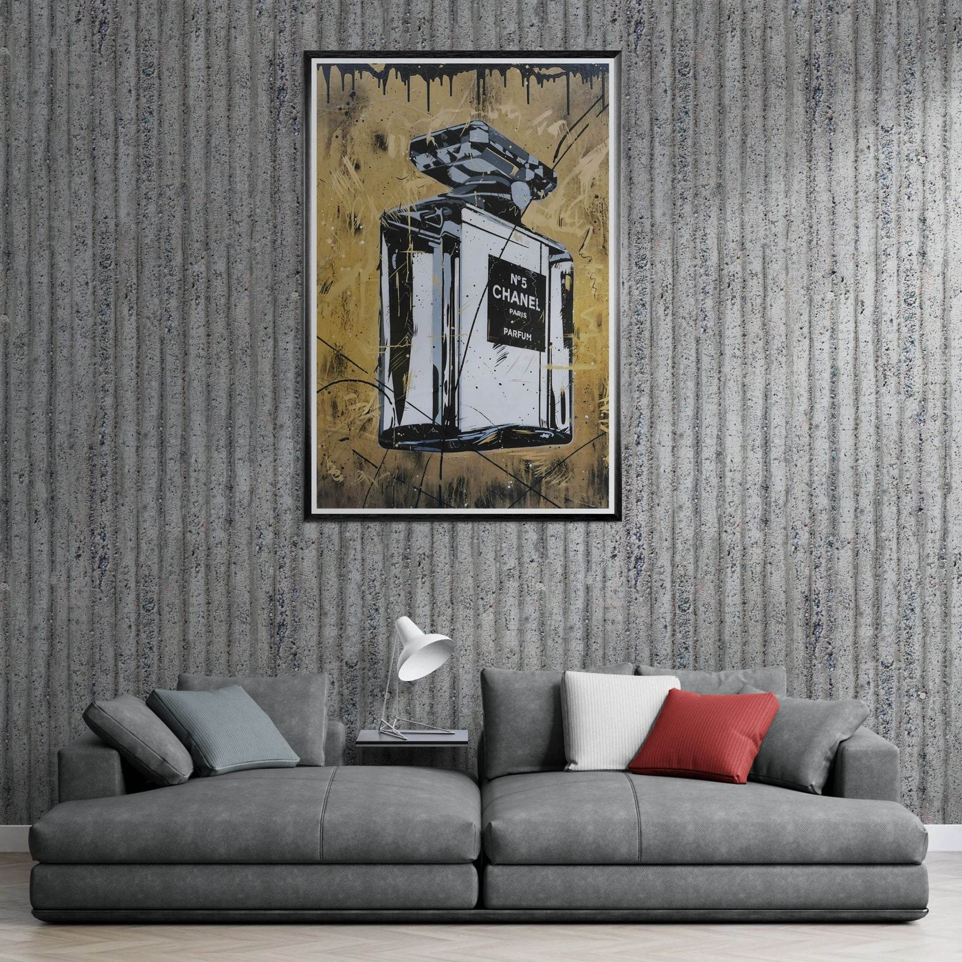 Abstract Chanel N°5 Art Print - Luxury Perfume Wall Art in Premium Mounted Frame - Vibrantwalls