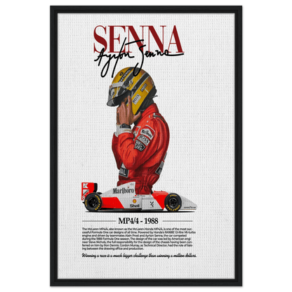 Wall Art - Ayrton Senna Vintage Formula 1 Grand Prix Canvas - Vibrantwalls