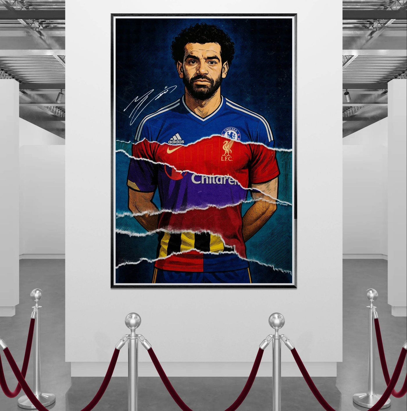 Mohamed Salah Pop Art Football Legend Mounted Framed Poster – Eco-Friendly, Ready to Hang - Vibrantwalls