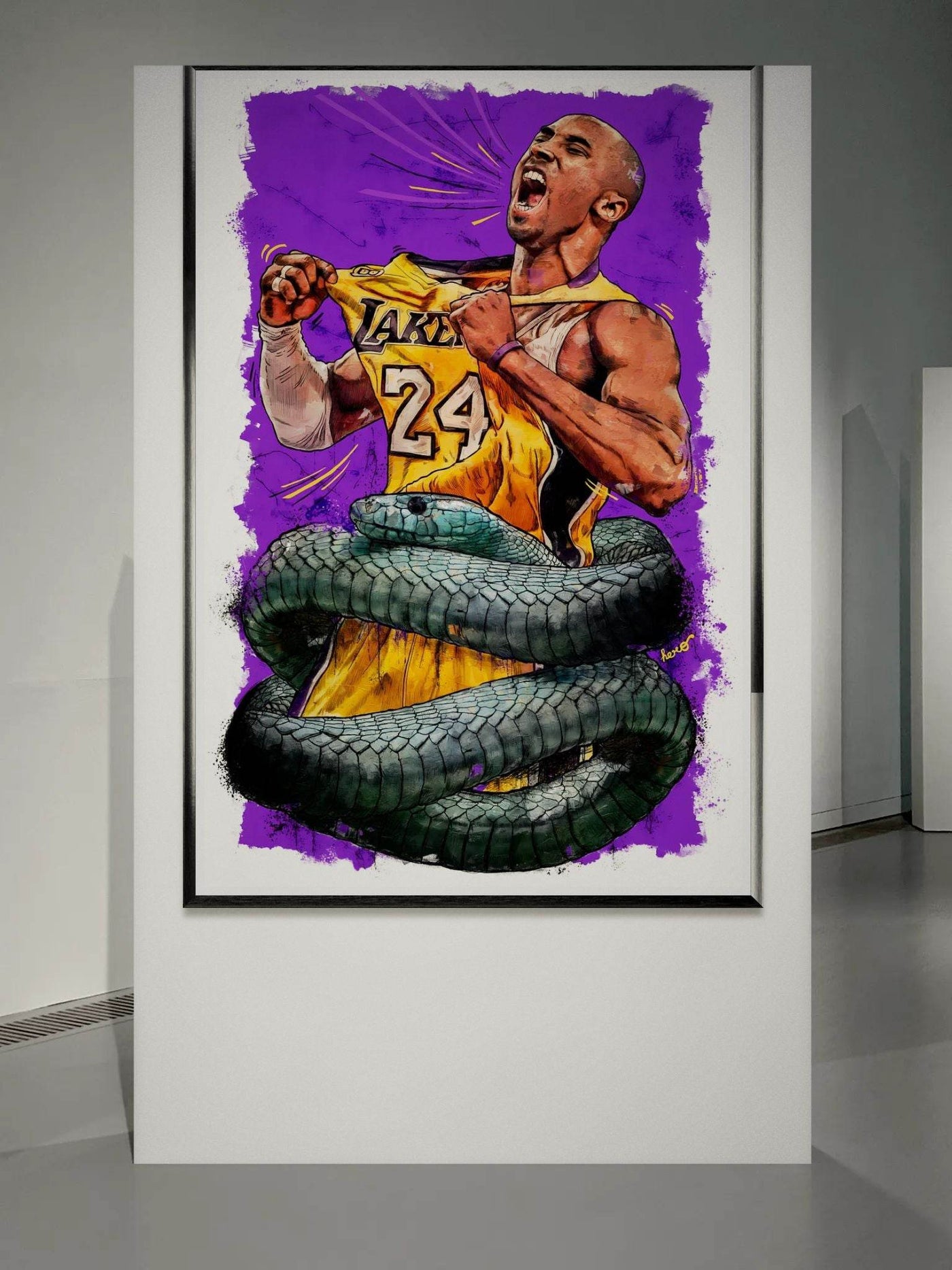Kobe Bryant 'Black Mamba' Pop Art Poster – Eco-Friendly, Framed & Ready to Hang - Vibrantwalls