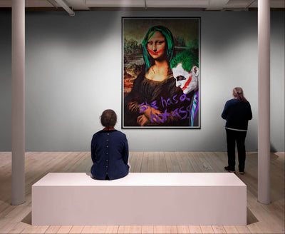 Joker & Mona Lisa Pop Art Mounted Framed Poster – Edgy, Eco-Friendly, & Ready to Hang in Your Choice of Frame & Size - Vibrantwalls