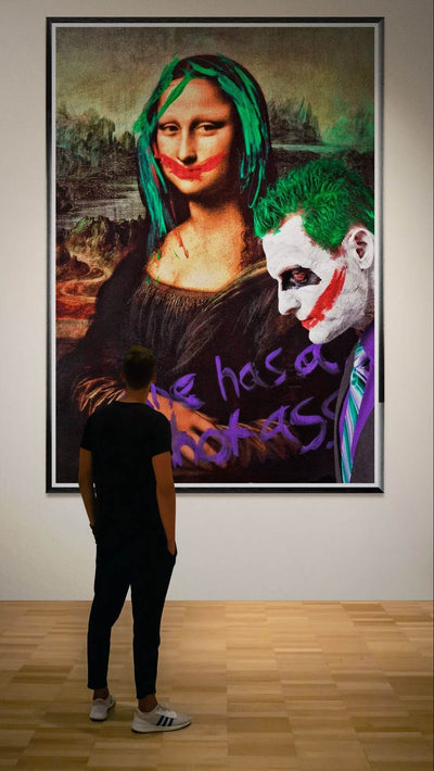 Joker & Mona Lisa Pop Art Mounted Framed Poster – Edgy, Eco-Friendly, & Ready to Hang in Your Choice of Frame & Size - Vibrantwalls