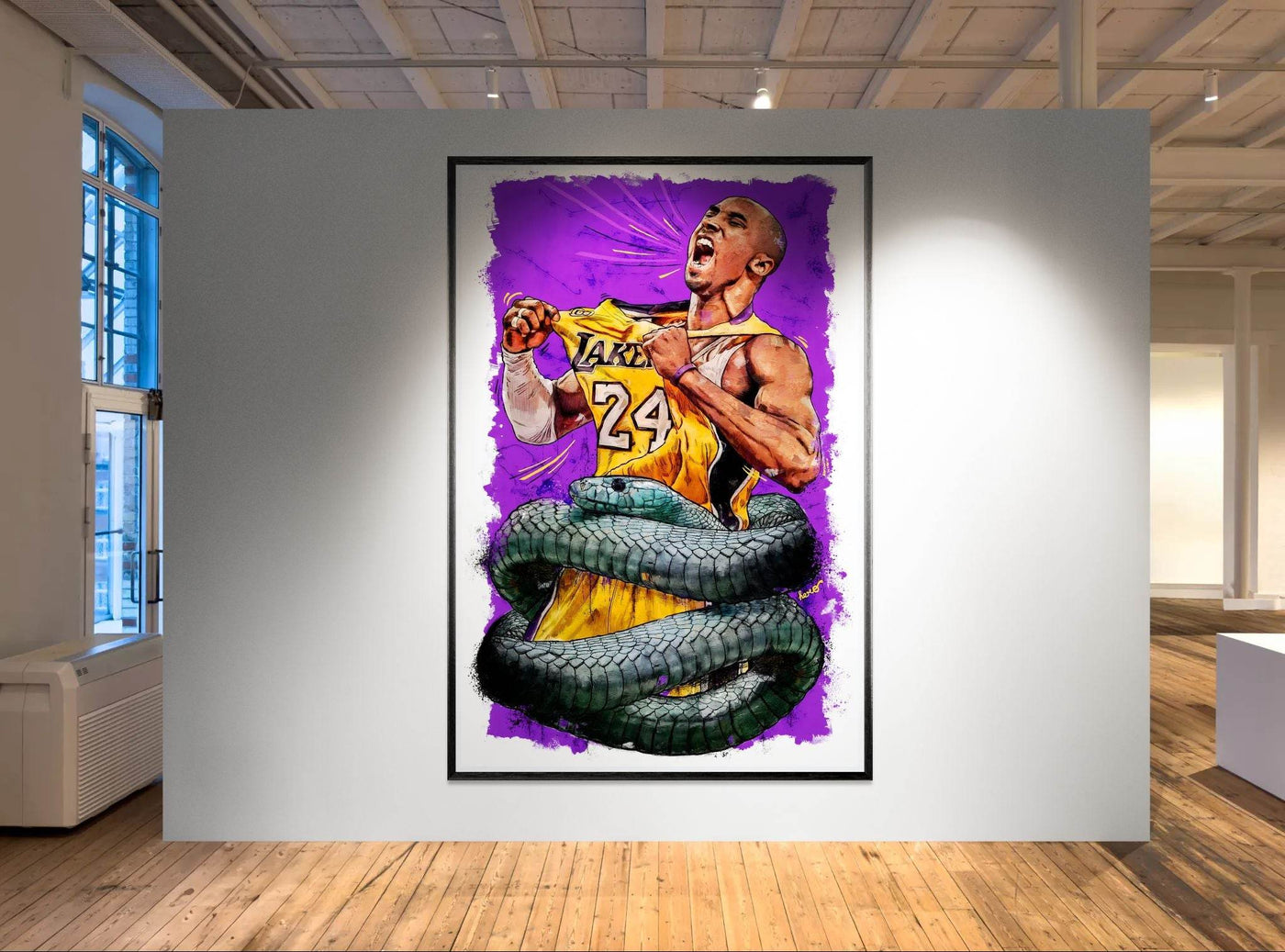Kobe Bryant 'Black Mamba' Pop Art Poster – Eco-Friendly, Framed & Ready to Hang - Vibrantwalls