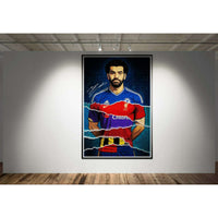 Mohamed Salah Pop Art Football Legend Mounted Framed Poster – Eco-Friendly, Ready to Hang - Vibrantwalls