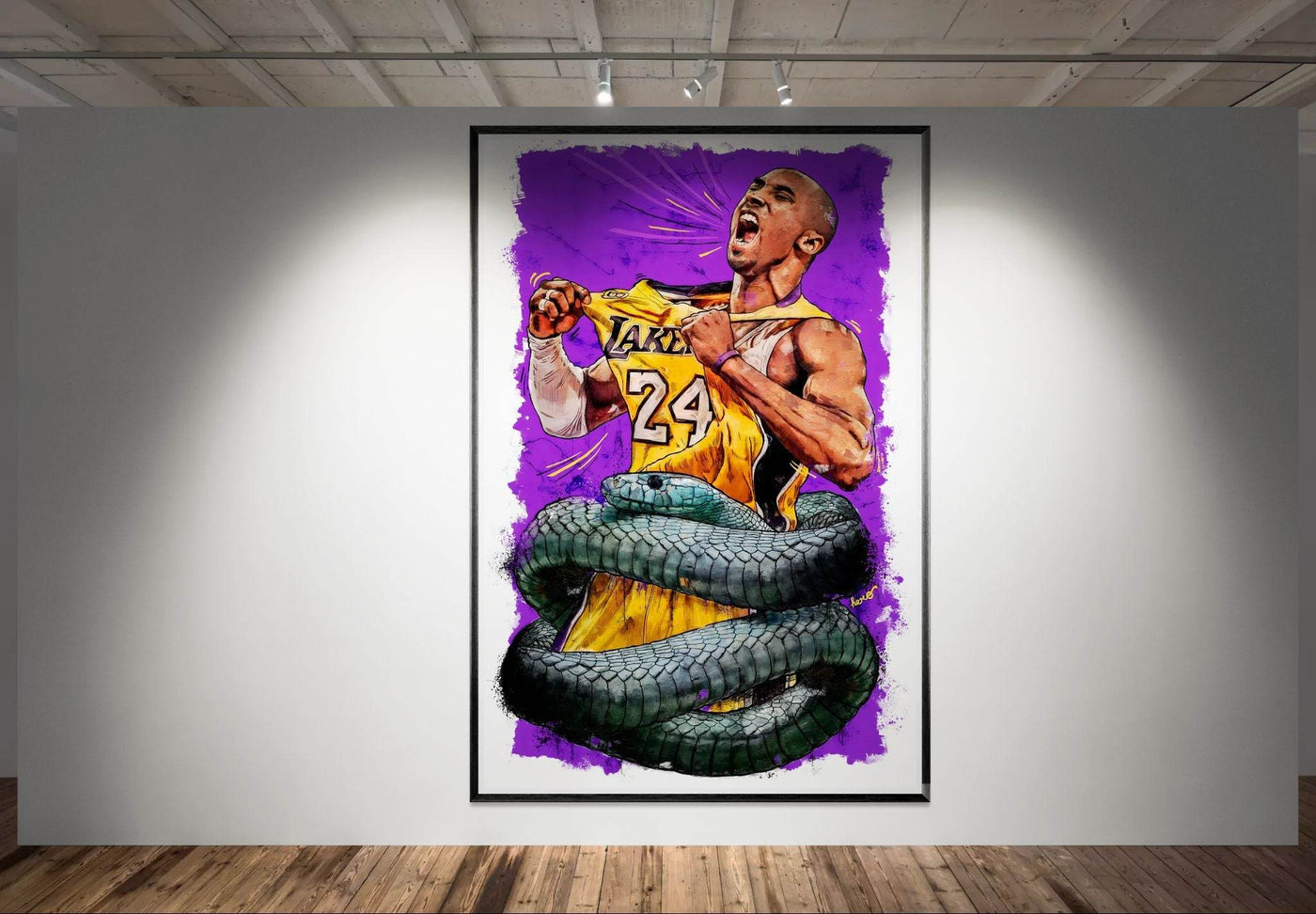Kobe Bryant 'Black Mamba' Pop Art Poster – Eco-Friendly, Framed & Ready to Hang - Vibrantwalls