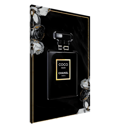 Black Chanel Perfume Canvas Wall Art - Vibrantwalls