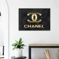 Black and Gold Chanel Canvas Wall Art - Vibrantwalls
