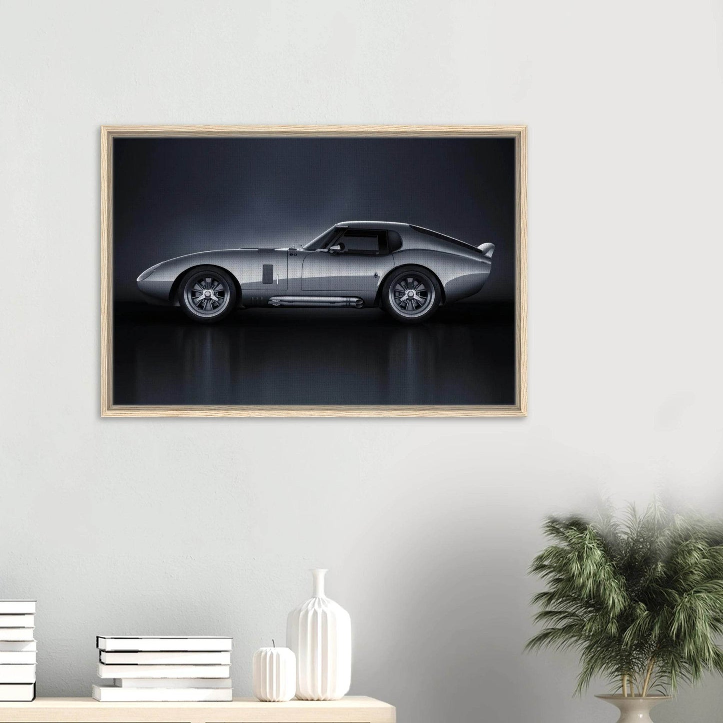 Shelby Cobra Daytona Coupe Framed Canvas Vintage Car Wall Art - Vibrantwalls