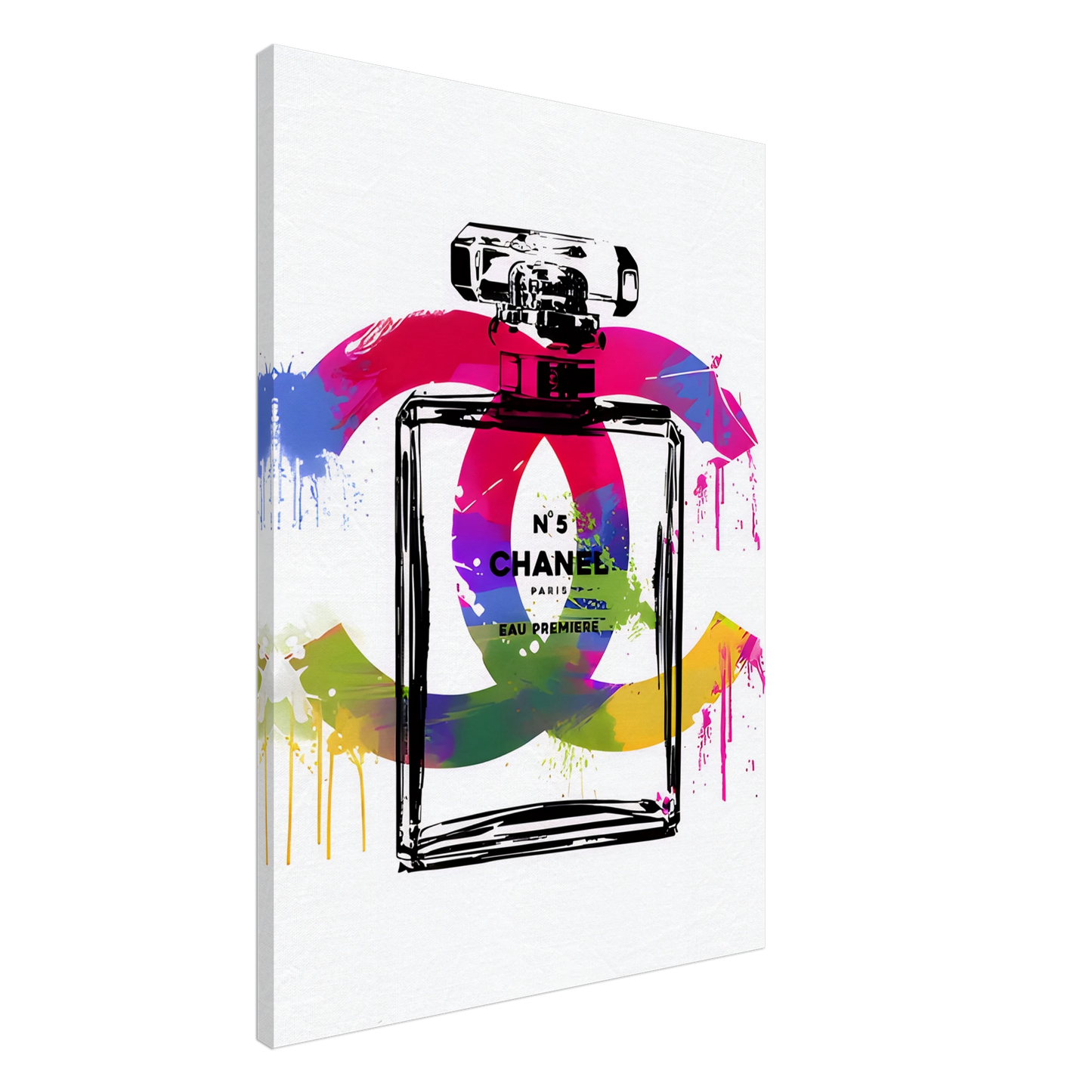 Colorful Chanel Perfume Canvas Wall Art - Vibrantwalls