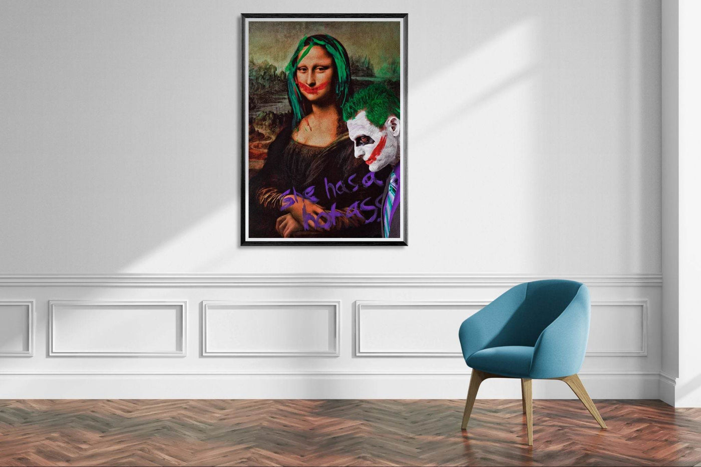Joker & Mona Lisa Pop Art Mounted Framed Poster – Edgy, Eco-Friendly, & Ready to Hang in Your Choice of Frame & Size - Vibrantwalls