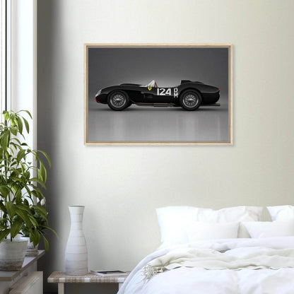 Ferrari 250 Testa Rossa - Vintage Car Posters - Framed Canvas - Vibrantwalls