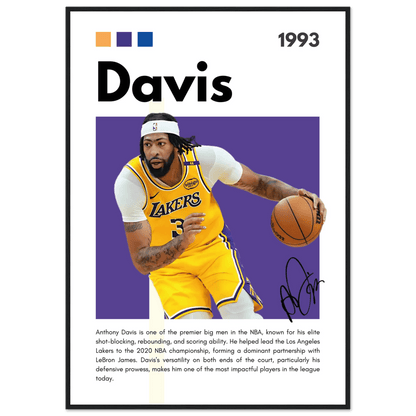 Framed Wall Art for Living Room Anthony Davis Lakers Basketball Poster Vibrantwalls
