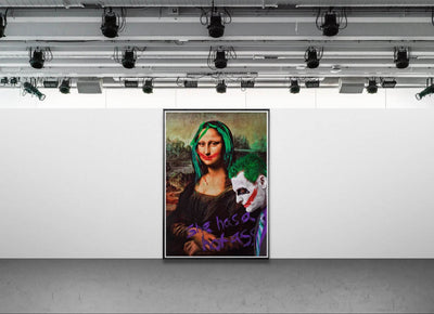 Joker & Mona Lisa Pop Art Mounted Framed Poster – Edgy, Eco-Friendly, & Ready to Hang in Your Choice of Frame & Size - Vibrantwalls