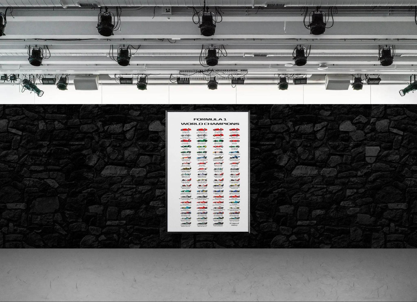 Formula 1 World Champions Poster - 70 Years of History - Eco-Friendly, Ready to Hang - Vibrantwalls