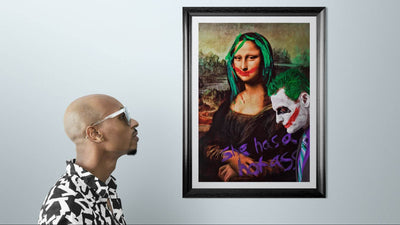 Joker & Mona Lisa Pop Art Mounted Framed Poster – Edgy, Eco-Friendly, & Ready to Hang in Your Choice of Frame & Size - Vibrantwalls