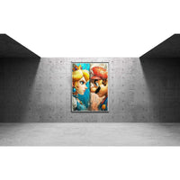 Mario & Peach Pop Art Mounted Framed Poster - Vibrantwalls