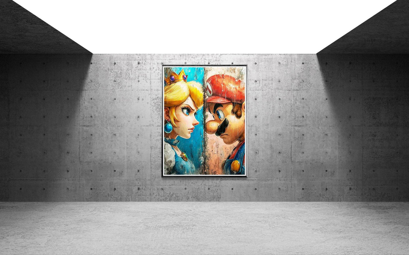 Mario & Peach Pop Art Mounted Framed Poster – Iconic Clash, Eco-Friendly, Ready to Hang - Vibrantwalls
