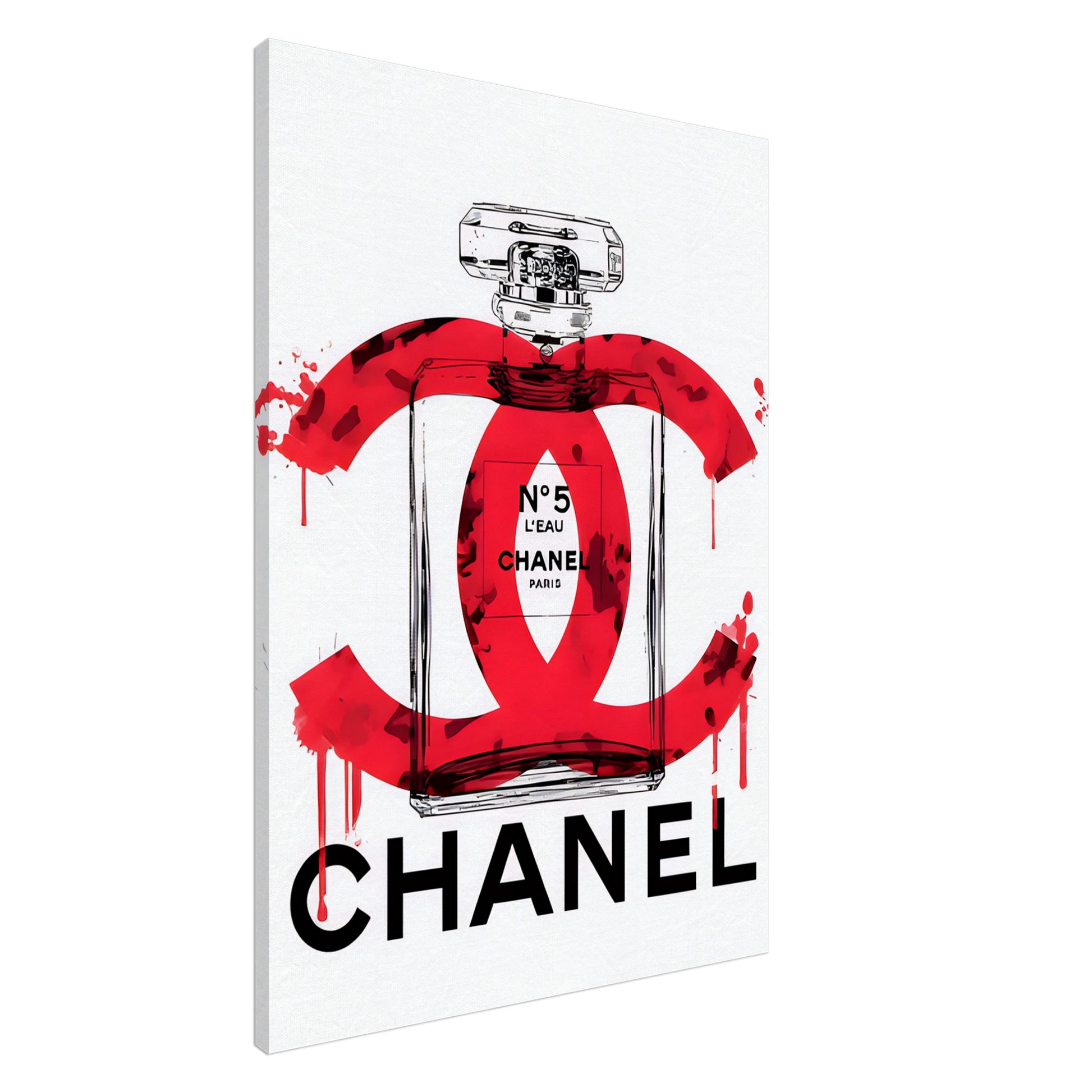 Red Chanel Perfume Canvas Wall Art - Vibrantwalls