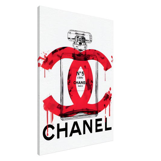 Red Chanel Perfume Canvas Wall Art - Vibrantwalls