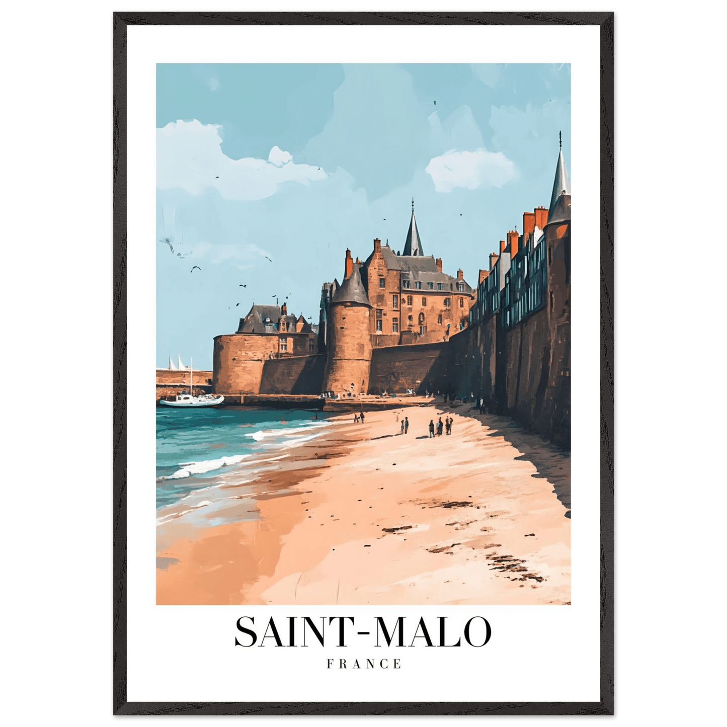 Saint Malo France Vintage Art Deco Travel Poster - Wall Art - Vibrantwalls