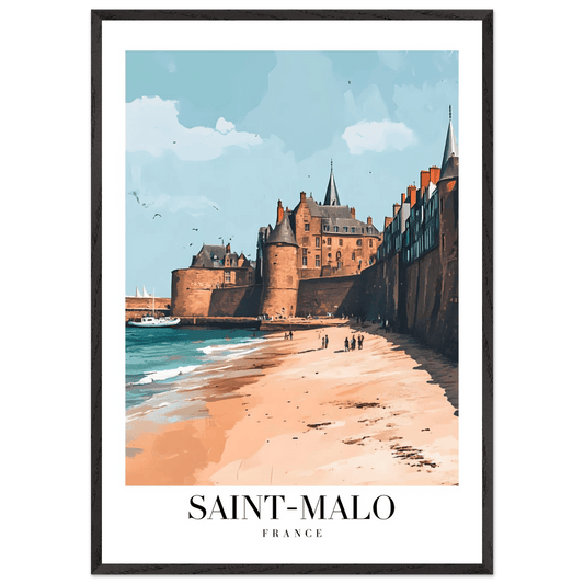 Saint Malo France Vintage Art Deco Travel Poster - Wall Art - Vibrantwalls