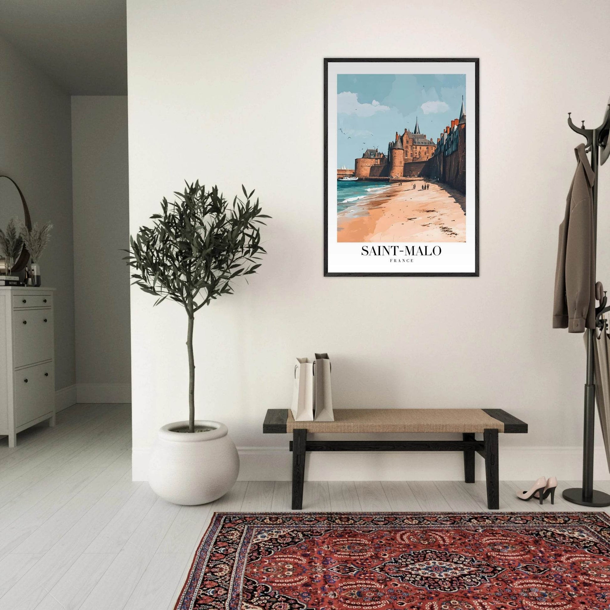 Saint Malo France Vintage Art Deco Travel Poster - Wall Art - Vibrantwalls