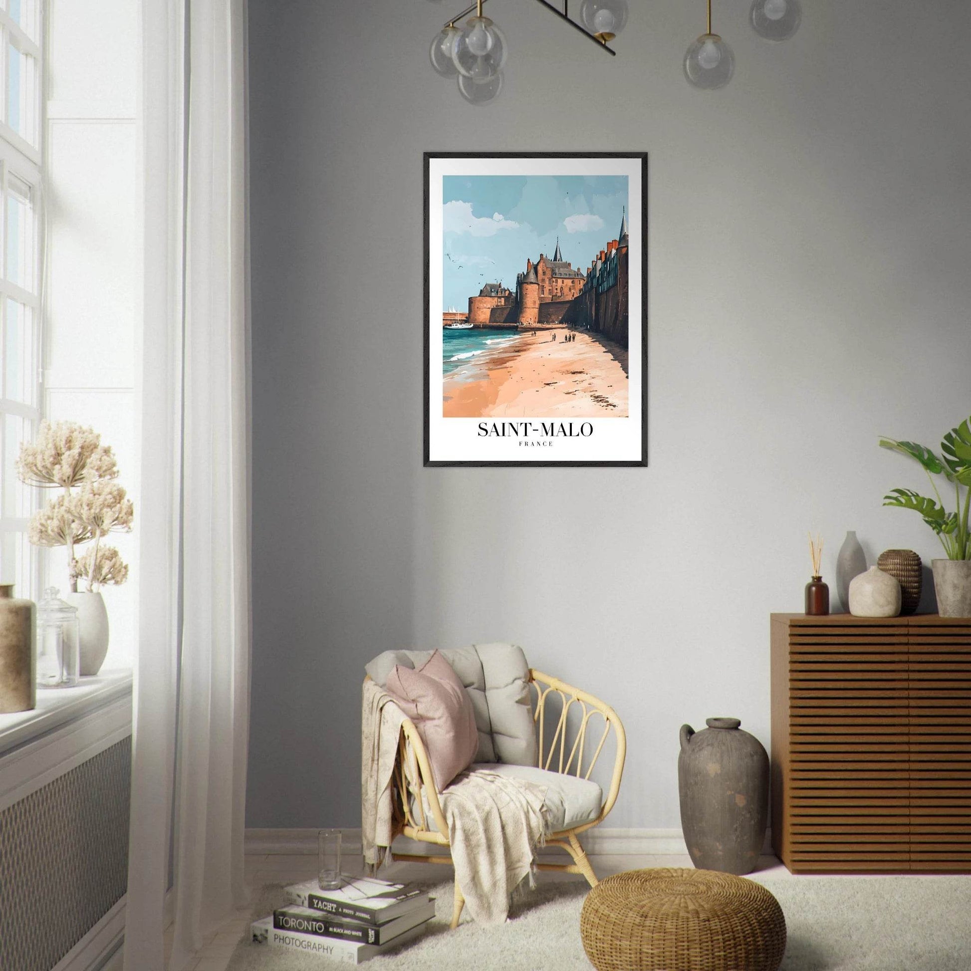 Saint Malo France Vintage Art Deco Travel Poster - Wall Art - Vibrantwalls