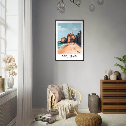 Saint Malo France Vintage Art Deco Travel Poster - Wall Art - Vibrantwalls