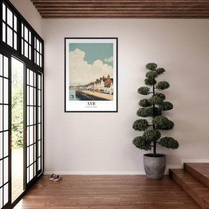 Ayr Scotland Coastal Vintage Art Deco Travel Poster - Wall Art - Vibrantwalls