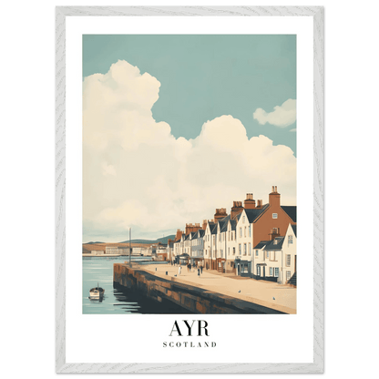 Ayr Scotland Coastal Vintage Art Deco Travel Poster - Wall Art - Vibrantwalls