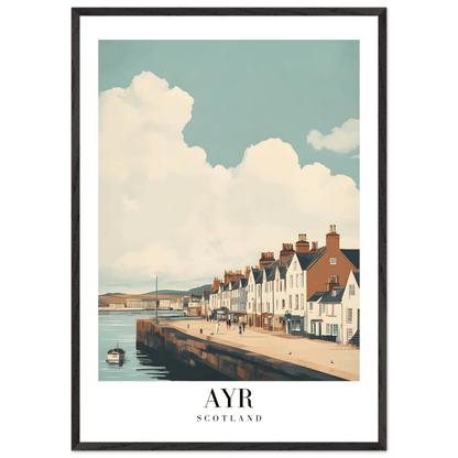Ayr Scotland Coastal Vintage Art Deco Travel Poster - Wall Art - Vibrantwalls