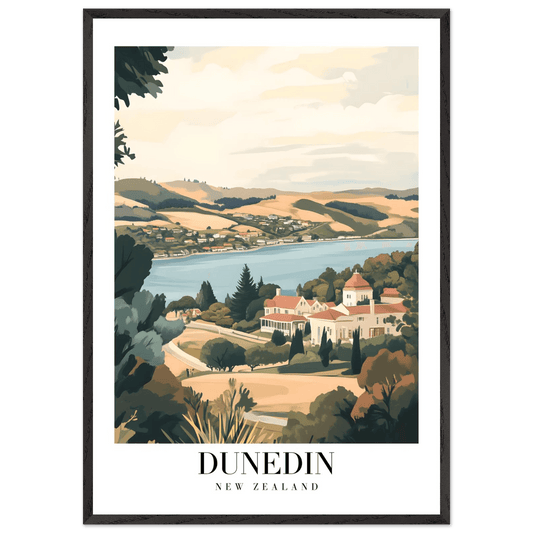 Dunedin New Zealand Vintage Art Deco Travel Poster - Wall Art - Vibrantwalls