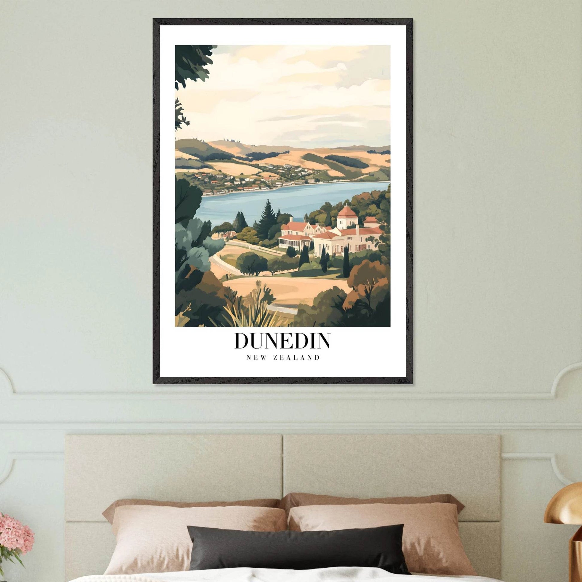 Dunedin New Zealand Vintage Art Deco Travel Poster - Wall Art - Vibrantwalls