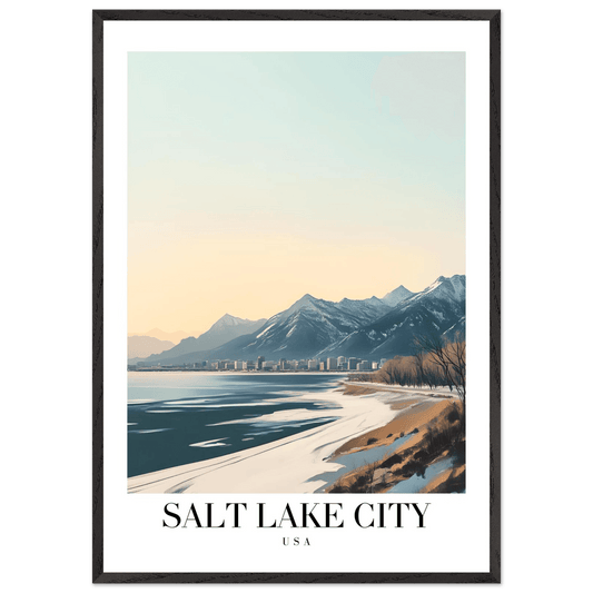 Salt Lake City Vintage Art Deco Travel Poster - Wall Art - Vibrantwalls