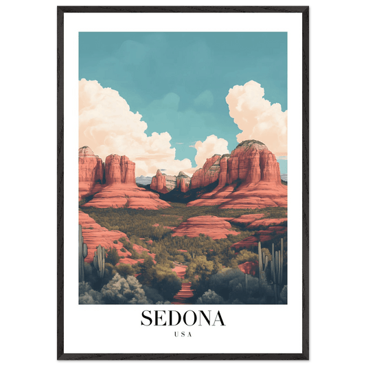 Sedona USA Vintage Art Deco Travel Poster - Wall Art - Vibrantwalls