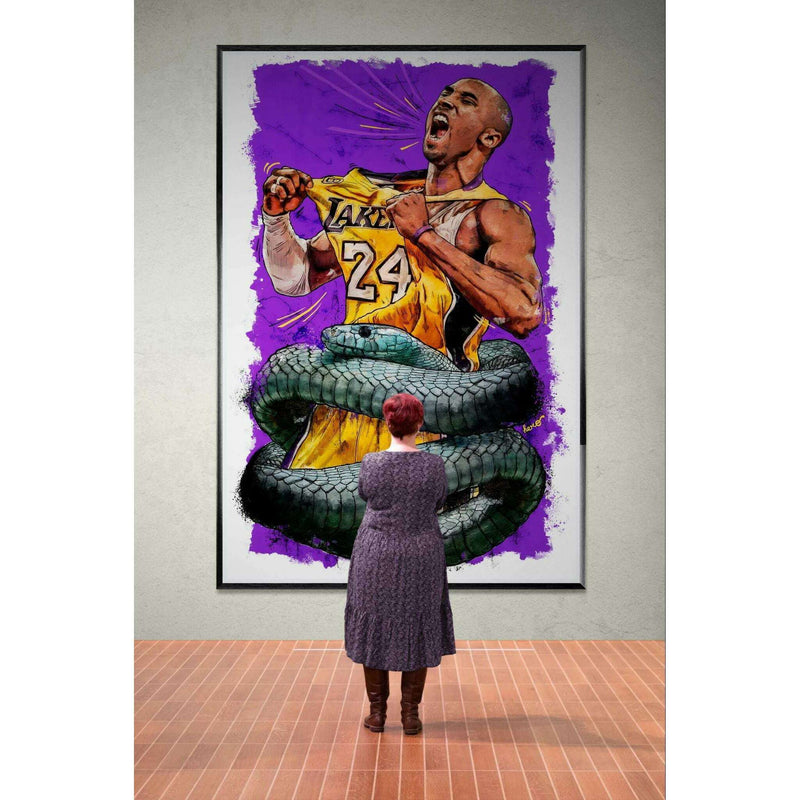 Kobe Bryant 'Black Mamba' Pop Art Poster – Eco-Friendly, Framed & Ready to Hang - Vibrantwalls