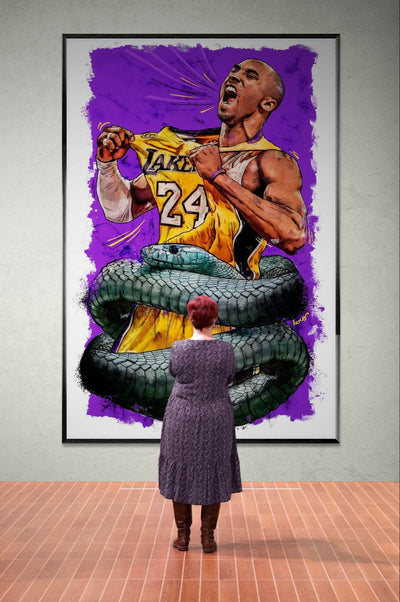 Kobe Bryant 'Black Mamba' Pop Art Poster – Eco-Friendly, Framed & Ready to Hang - Vibrantwalls