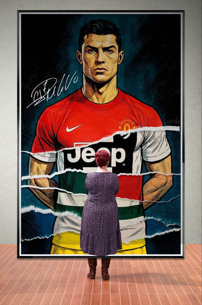Cristiano Ronaldo Pop Art Mounted Framed Poster – Iconic, Ready to Hang, Eco-Friendly - Vibrantwalls