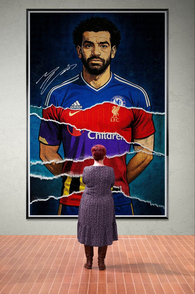 Mohamed Salah Pop Art Football Legend Mounted Framed Poster – Eco-Friendly, Ready to Hang - Vibrantwalls