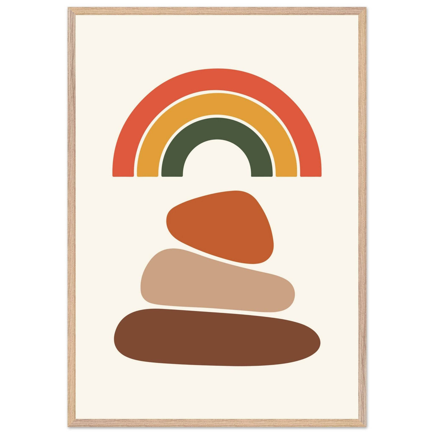 Desert Rainbow & Stone Stack - Vibrantwalls