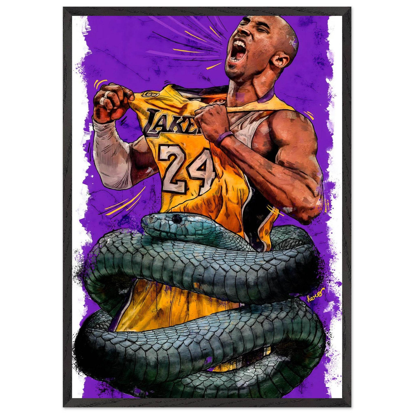 Kobe Bryant 'Black Mamba' Pop Art Poster – Eco-Friendly, Framed & Ready to Hang - Vibrantwalls